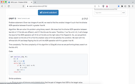 CPGPT - Competitive Programming Assistant screenshot
