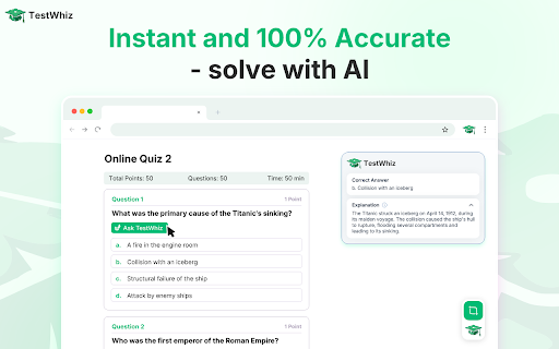 TestWhiz: AI for quizzes and assignments 📚 screenshot