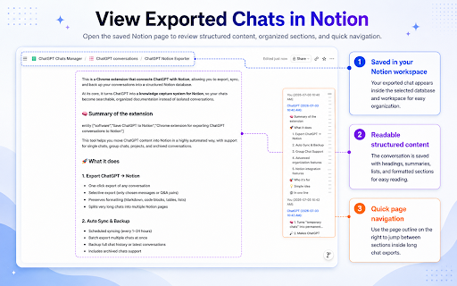 Save ChatGPT to Notion screenshot