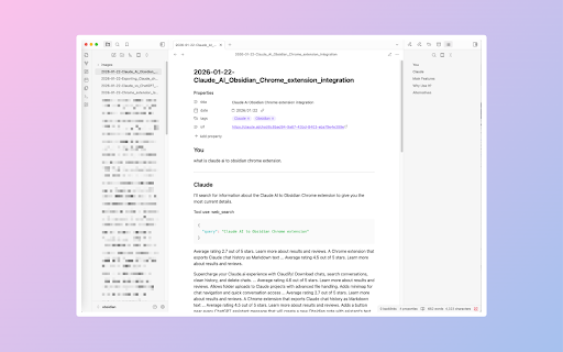Claude to Obsidian & Markdown Export screenshot