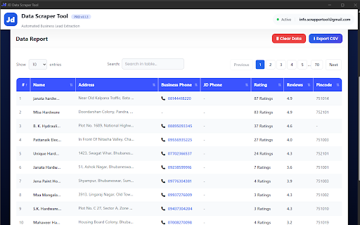 JD Data Scrapper Tool screenshot
