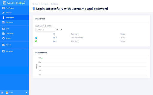 Katalon Integration screenshot