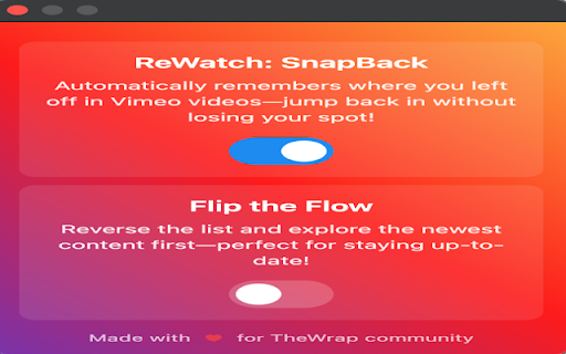 Vimeo Player SnapBack screenshot