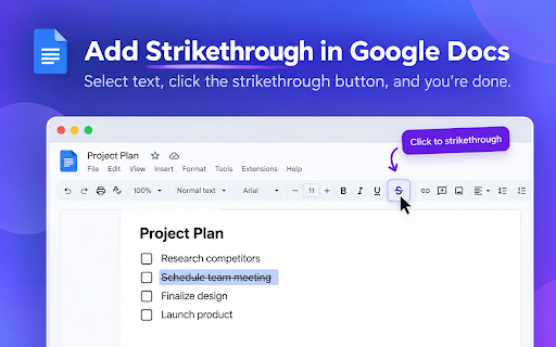 Google Docs Strikethrough Button screenshot