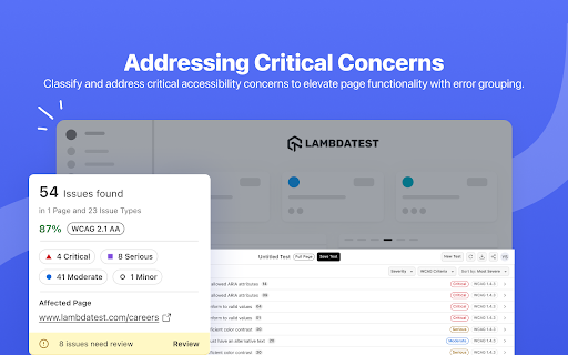 TestMu AI Accessibility DevTools screenshot