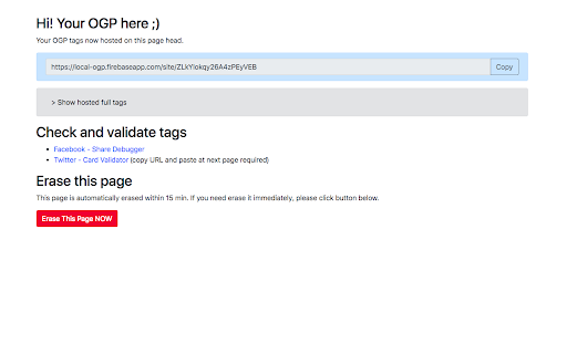 Localhost Open Graph Checker screenshot