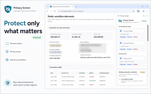 Privacy Screen - Automatic Webpage Blur & Screen Shield screenshot