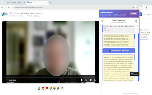 Zoom Video & Transcript Downloader screenshot