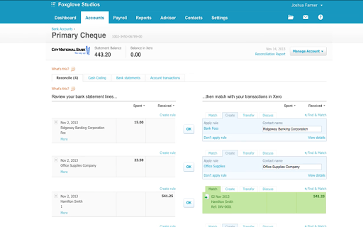 Xero Accounting Reconciliation Automation screenshot