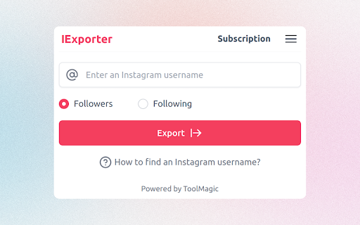 IExporter - Follower Export Tool screenshot