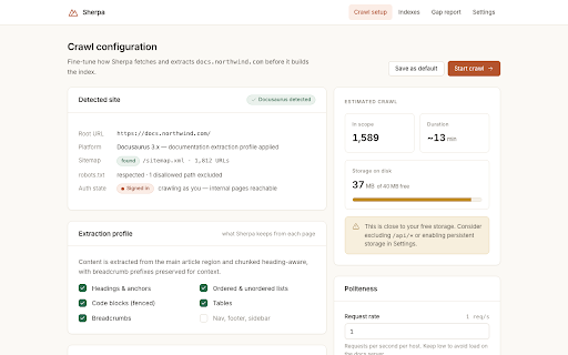 Sherpa — Local Help Search screenshot