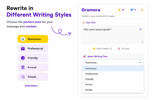 Gramora - AI Text Rewriter & Grammar Checker screenshot