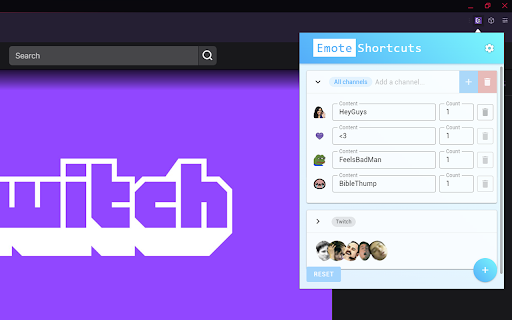 Emote Shortcuts screenshot
