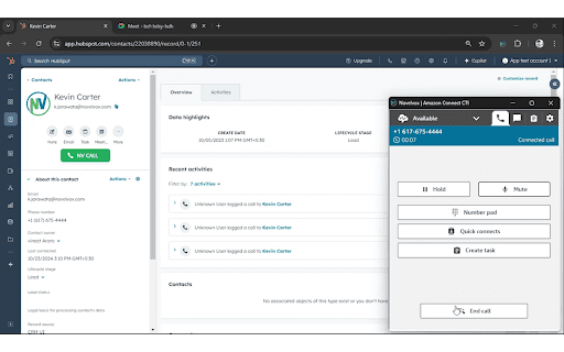 Novelvox-Amazon Connect CTI Connector for HubSpot screenshot