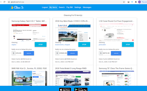 Glass It Price Tracker screenshot