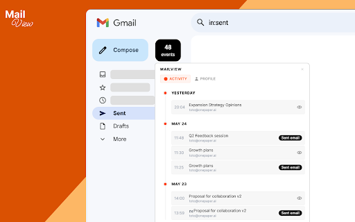 MailView – Gmail Email Tracker, Read Statistics & Proof of Receipt Reports screenshot