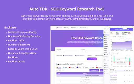 AutoTDK - SEO Search Keyword Tool screenshot