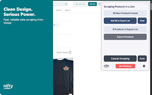 V-Thrift Scraper: Export Listings, Sellers, Reviews & More screenshot