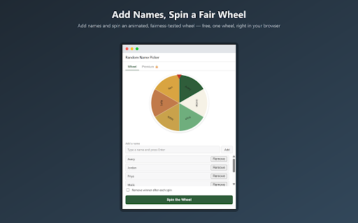 Random Name Picker: Spin the Wheel screenshot