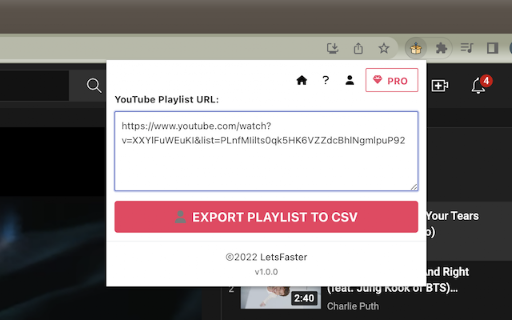 Youtube Playlist Exporter screenshot