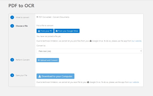 PDF to OCR for Google Chrome™ screenshot
