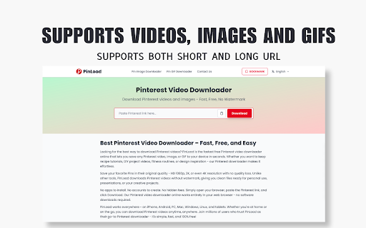 PinLoad - Pinterest Video Downloader screenshot