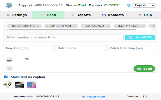 WASender FREE Bulk Messaging Tool screenshot