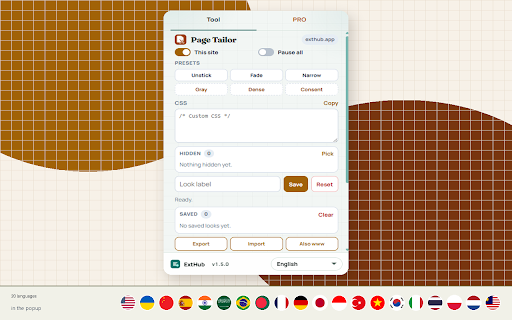 Page Tailor screenshot