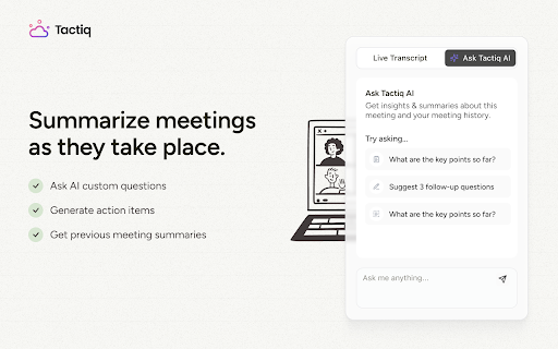 Tactiq: AI note taker for Google Meet, Zoom and MS Teams screenshot