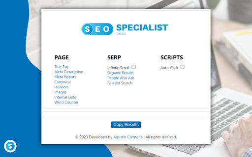 SEO Specialist Tasks screenshot