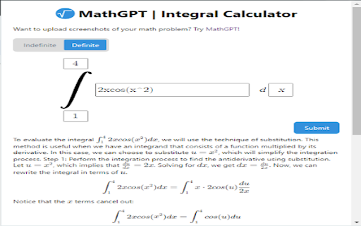 MathGPT | AI Integral Calculator screenshot