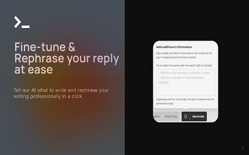 Hypertype: AI generated answers screenshot
