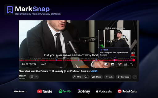 MarkSnap - Video & Audio Timestamp Bookmarks screenshot