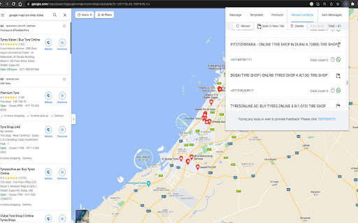 Orso Auto Parse Whatsapp Number on Google Map screenshot