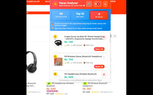 Dash10 - Smart Product Ranker for Daraz screenshot