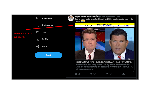Media Bias Fact Check screenshot