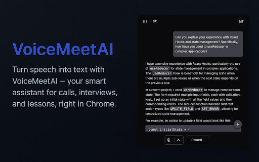 VoiceMeetAI - AI Interview Assistant screenshot