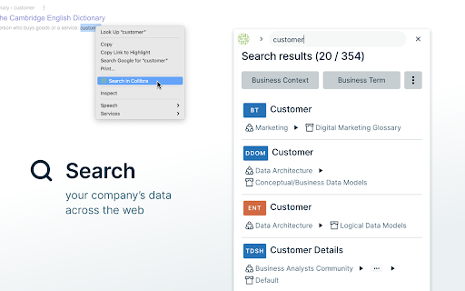 Collibra Browser Extension screenshot