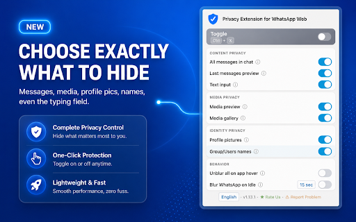 Privacy Extension for WhatsApp Web: Lock & Blur screenshot