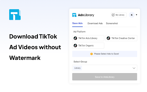 Ad Library：Downloader for TikTok video without watermark screenshot