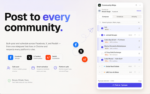 Community Ninja: AI Social Outreach & Auto-Poster screenshot
