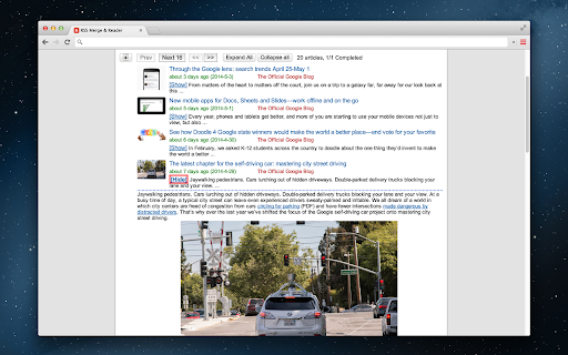 RSS Subscription Extension, Reader screenshot