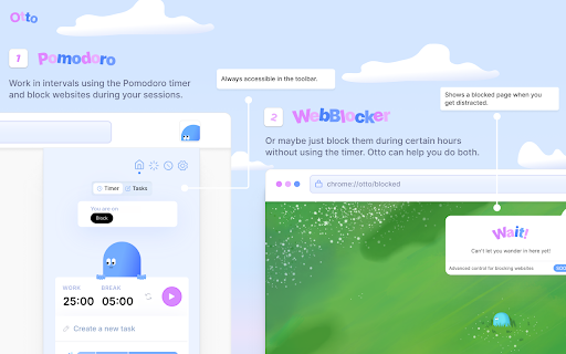 Otto: Pomodoro timer & Website Blocker. Block sites, Focus mindfully screenshot