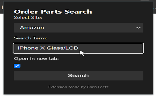 Order Parts screenshot