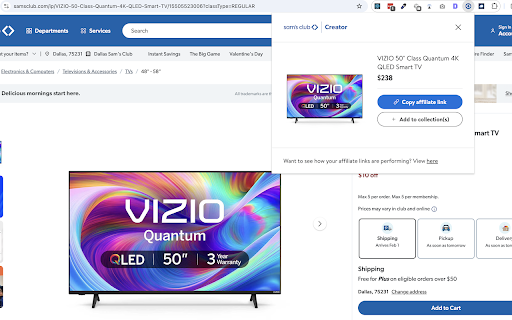 Sam's Club Creator Toolbar screenshot