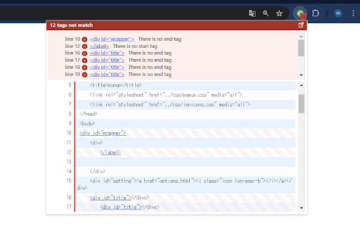 HTML Tag Error Checker screenshot