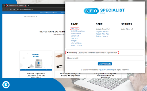 SEO Specialist Tasks screenshot