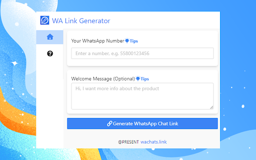 WA Link Generator screenshot