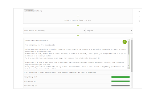 Image Reader (OCR) screenshot