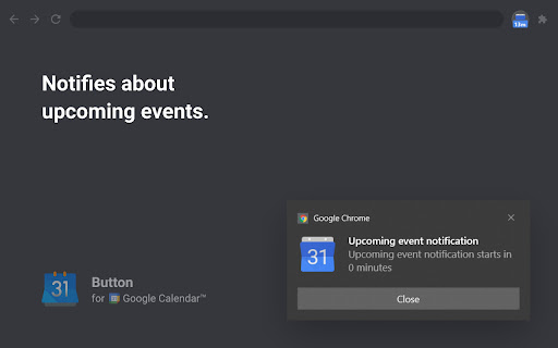 Button for Google Calendar screenshot